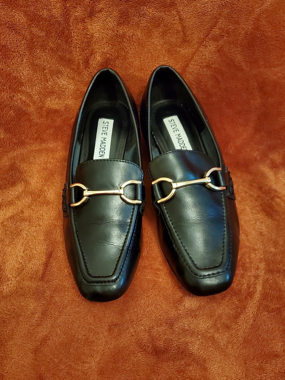 Steve Madden Black Leather Loafers